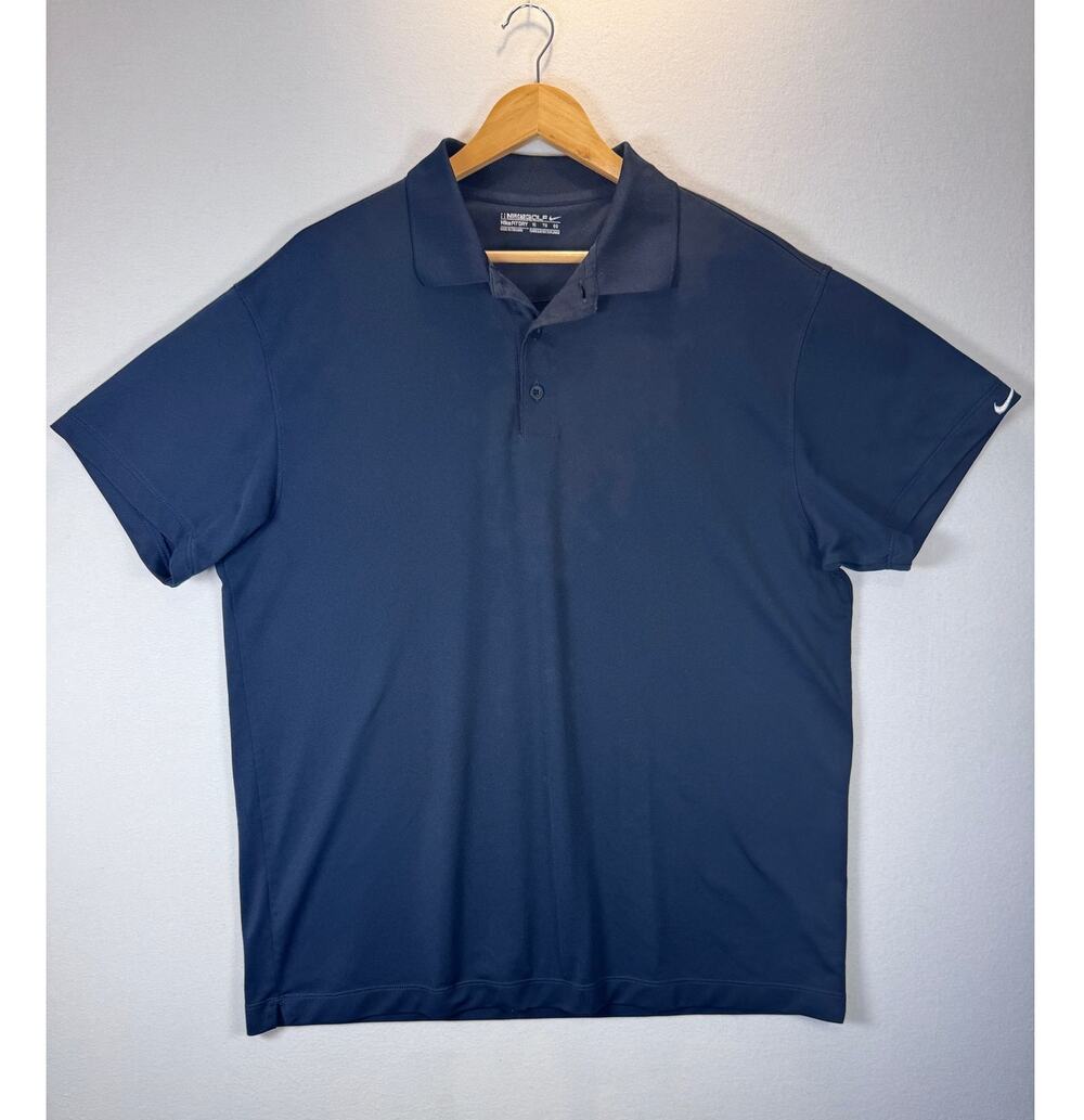 Nike Golf FitDry Polo Mens XL Navy Blue Short Sleeve Performance Shirt